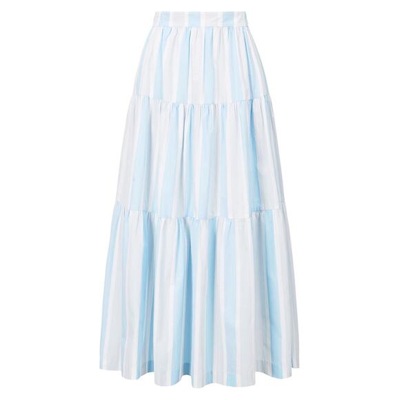 STAUD Dresses & Skirts - Staud 'Sea' Blue Striped Cotton Maxi Skirt Size 4 - NWT